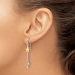 Sterling Silver Gold-tone Polished Star Dangle Earrings