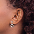 Sterling Silver Rhodium-plated Polished CZ Star Moon Dangle Post Earrings - Birthstone Company