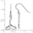 Sterling Silver Rhodium-Plated Polished Whale Tail Dangle Earrings