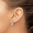 Sterling Silver Rhodium-plated Enameled Cat Post Dangle Earrings