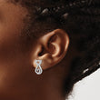 Sterling Silver Rhodium-plated CZ Cat Post Earrings