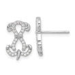 Sterling Silver Rhodium-plated CZ Dog Post Earrings