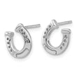 Sterling Silver Rhodium-plated Horseshoe Post Earrings