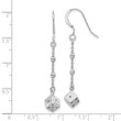 Sterling Silver Rhodium-plated Dice and Beads Dangle Earrings