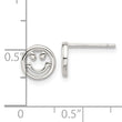 Sterling Silver E-coated Smiley Face Post Earrings