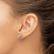 Sterling Silver Rhodium-plated Antiqued Skull and Crossbones Post Earrings