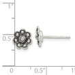 Sterling Silver Oxidized Flower Post Earrings