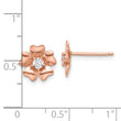 Sterling Silver Rose-tone CZ Flower Post Earrings