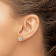 Sterling Silver Rhodium-plated CZ Flower Post Earrings