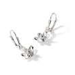 Sterling Silver Satin Polished and D/C Floral Leverback Earrings - Birthstone Company