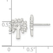 Sterling Silver E-Coating Polished Tree Post Earrings