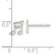 Sterling Silver E-coated Music Note Post Earrings