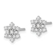 Sterling Silver Rhodium-plated Polished CZ Snowflake Post Earrings