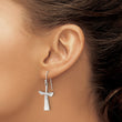 Sterling Silver Polished Cross Dangle Earrings
