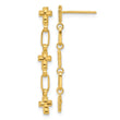 Sterling Silver Gold-tone Polished & Textured Cross Post Dangle Earrings