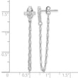 Sterling Silver RH-pltd CZ Cross w/Chain Front & Back Post Dangle Earrings - Birthstone Company