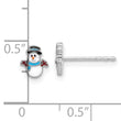 Sterling Silver Rhodium-plated Enamel Snowman Children's Post Earrings