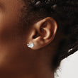 Sterling Silver Madi K Polished & Enameled Whale Children's Post Earrings