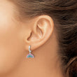Sterling Silver E-Coating Polished Multicolor CZ Dangle Rainbow Children's Round Hoop Earrings - Birthstone Company