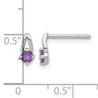 Sterling Silver Rhodium-plated .2AM Amethyst Post Earrings - Birthstone Company