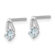 Sterling Silver Rhodium-plated .26BT Blue Topaz Post Earrings - Birthstone Company