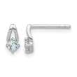 Sterling Silver Rhodium-plated .26BT Blue Topaz Post Earrings - Birthstone Company