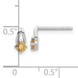 Sterling Silver Rhodium-plated .2CI Citrine Post Earrings