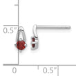 Sterling Silver Rhodium-plated .28GA Garnet Post Earrings