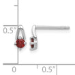 Sterling Silver Rhodium-plated .28GA Garnet Post Earrings - Birthstone Company