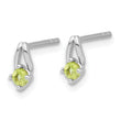 Sterling Silver Rhodium-plated .24PE Peridot Post Earrings