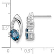 SS Rhodium-plated London Blue Topaz and White CZ Post Earrings