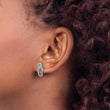 Sterling Silver Rhodium-plated Amethyst and CZ Swirl Post Earrings