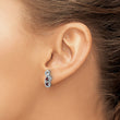 Sterling Silver Rhodium-plated Garnet and CZ Swirl Post Earrings
