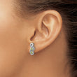 Sterling Silver Rhodium-plated Peridot and CZ Swirl Post Earrings