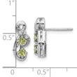 Sterling Silver Rhodium-plated Peridot and CZ Swirl Post Earrings