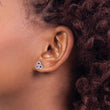 Sterling Silver Rhodium-plated Amethyst Post Earrings - Birthstone Company