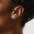 Sterling Silver Rhodium-plated Light Swiss Blue Topaz Post Earrings - Birthstone Company