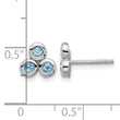 Sterling Silver Rhodium-plated Light Swiss Blue Topaz Post Earrings - Birthstone Company