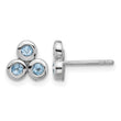 Sterling Silver Rhodium-plated Light Swiss Blue Topaz Post Earrings - Birthstone Company