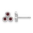 Sterling Silver Rhodium-plated Garnet Post Earrings - Birthstone Company
