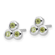 Sterling Silver Rhodium-plated Peridot Post Earrings - Birthstone Company