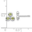 Sterling Silver Rhodium-plated Peridot Post Earrings
