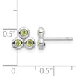Sterling Silver Rhodium-plated Peridot Post Earrings - Birthstone Company