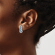 Sterling Silver Rhodium-plated Light Swiss Blue Topaz Post Earrings