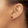 Sterling Silver Rhodium-plated 6mm Lab Created Ruby Stud Earrings - Birthstone Company