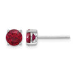 Sterling Silver Rhodium-plated 6mm Lab Created Ruby Stud Earrings - Birthstone Company