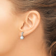 Sterling Silver Rhodium-plated Polished Created Opal Dangle Post Earrings - Birthstone Company