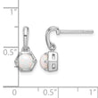 Sterling Silver Rhodium-plated Polished Created Opal Dangle Post Earrings - Birthstone Company