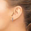 Sterling Silver Rh-plated .52Cr Pink Sapphire/.03Cr White Sapphire Earrings - Birthstone Company