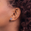 Sterling Silver Rhodium-plated Polished Amethyst Post Earrings - Birthstone Company